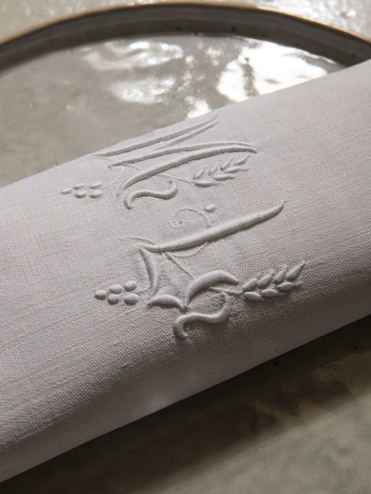 Juego de 6 servilletas de Damasco "ML"