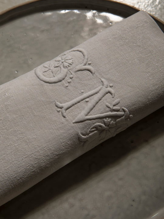 Juego de 8 servilletas de Damasco "SM"