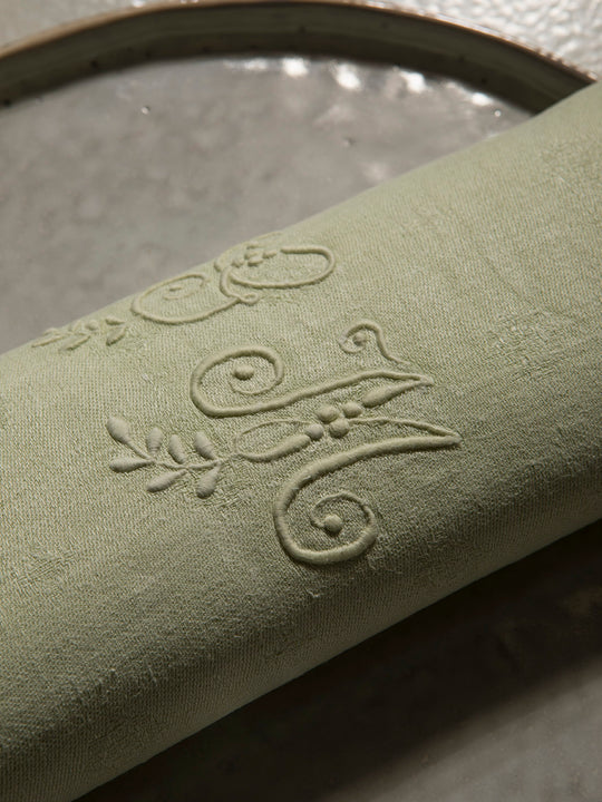 Juego de 6 servilletas de Damasco "GM"