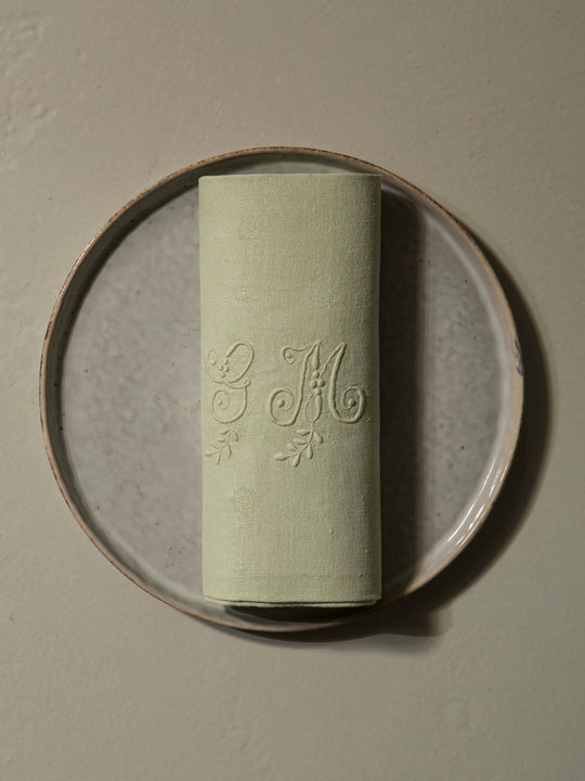 Juego de 6 servilletas de Damasco "GM"