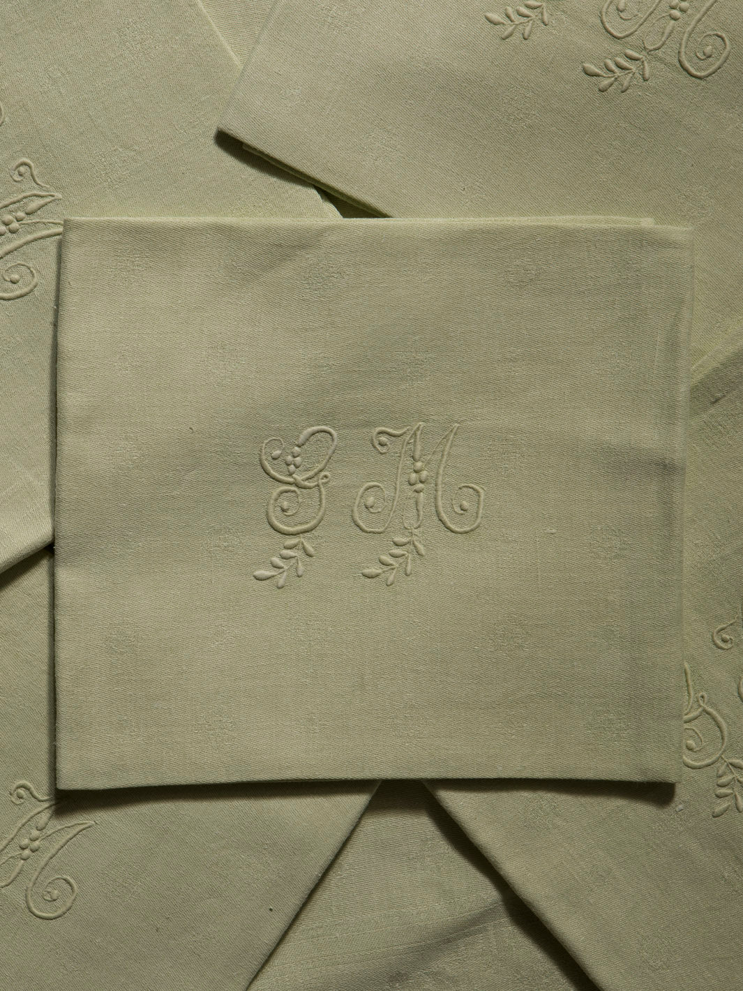 Juego de 6 servilletas de Damasco "GM"