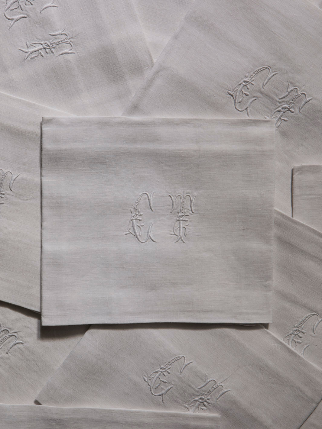 Juego de 12 servilletas de Damasco "CT"