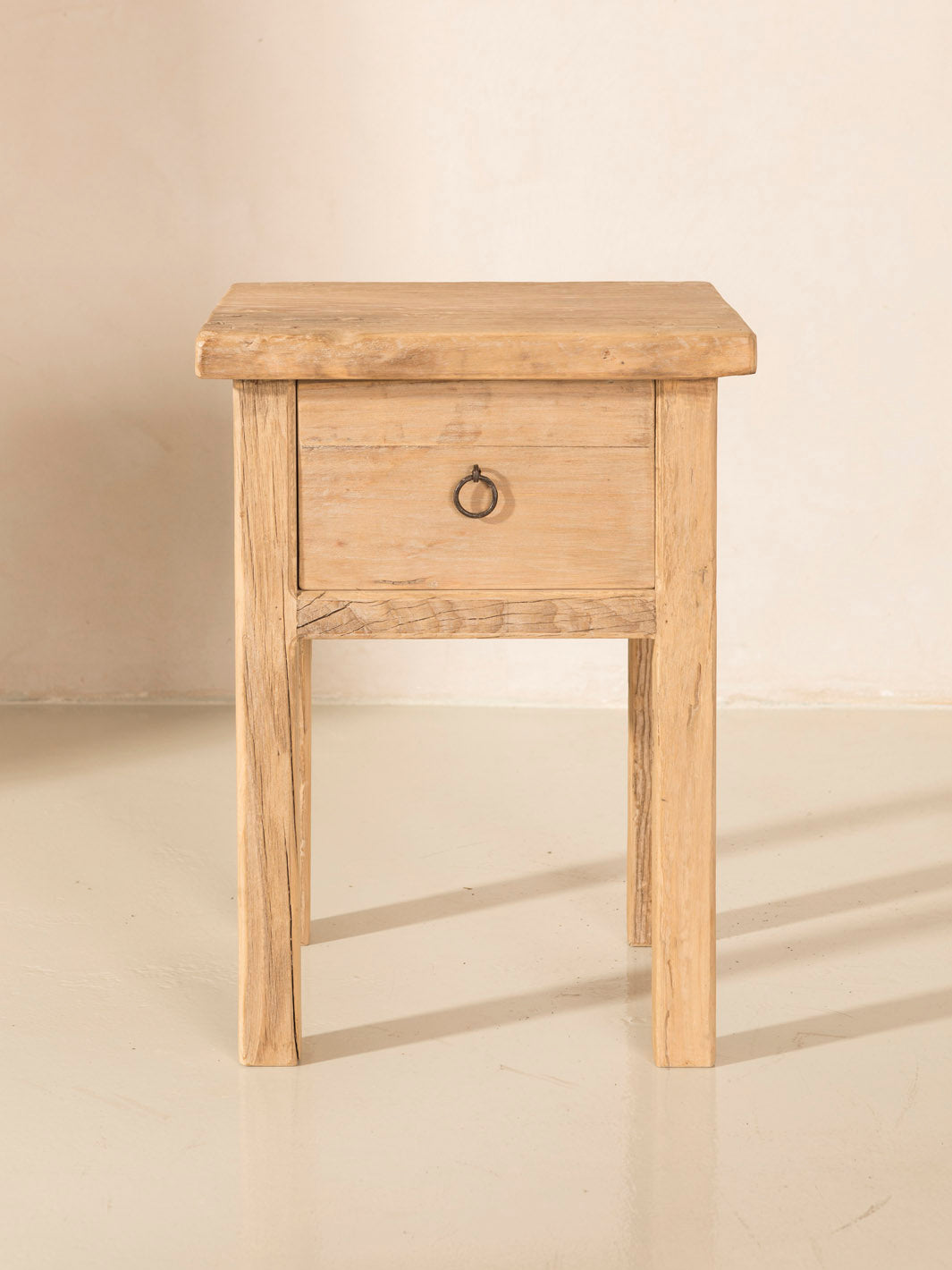 Elm and pine bedside table