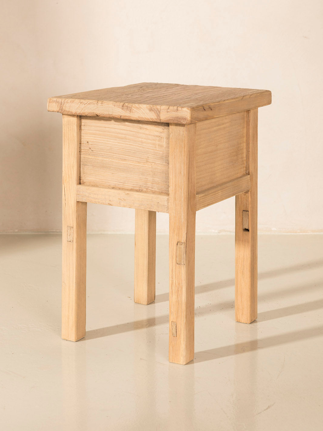 Elm and pine bedside table