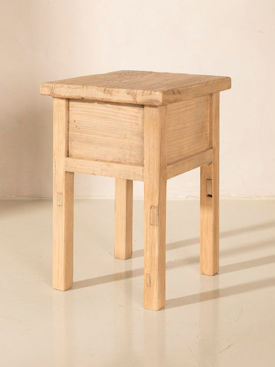 Elm and pine bedside table