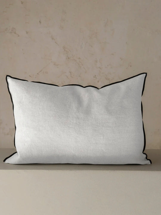 Maison de Vacances black vivid white linen cushion 40x60cm