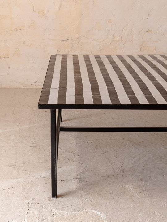 Table basse zellige noir et blanc 100x100x40cm