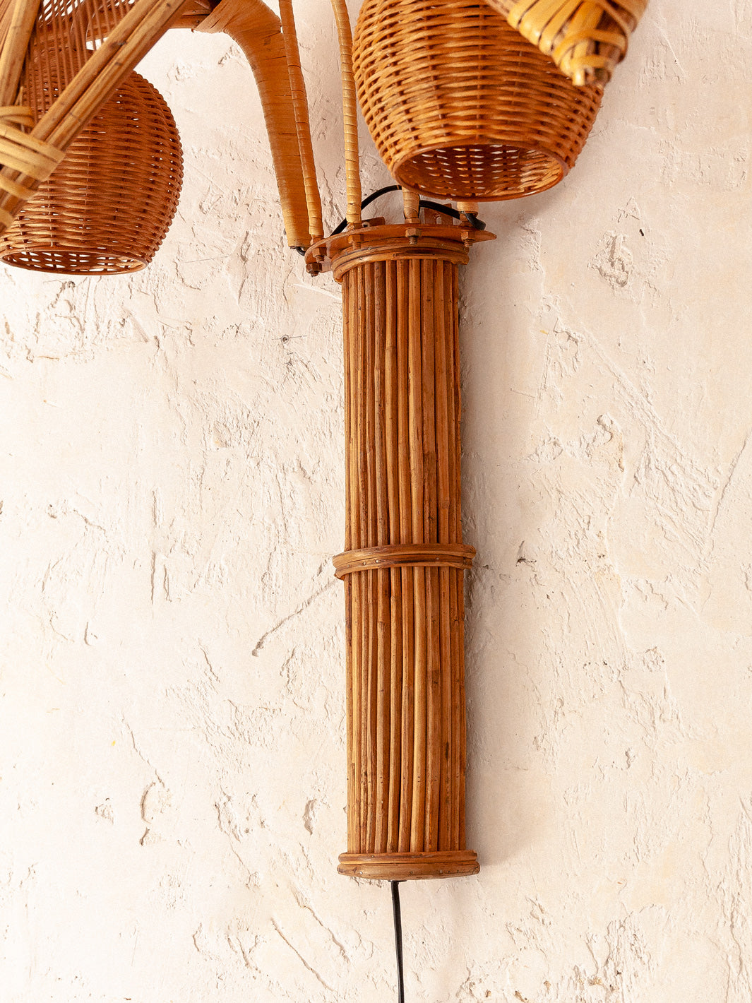 Rattan Palm Tree Wall Lamp