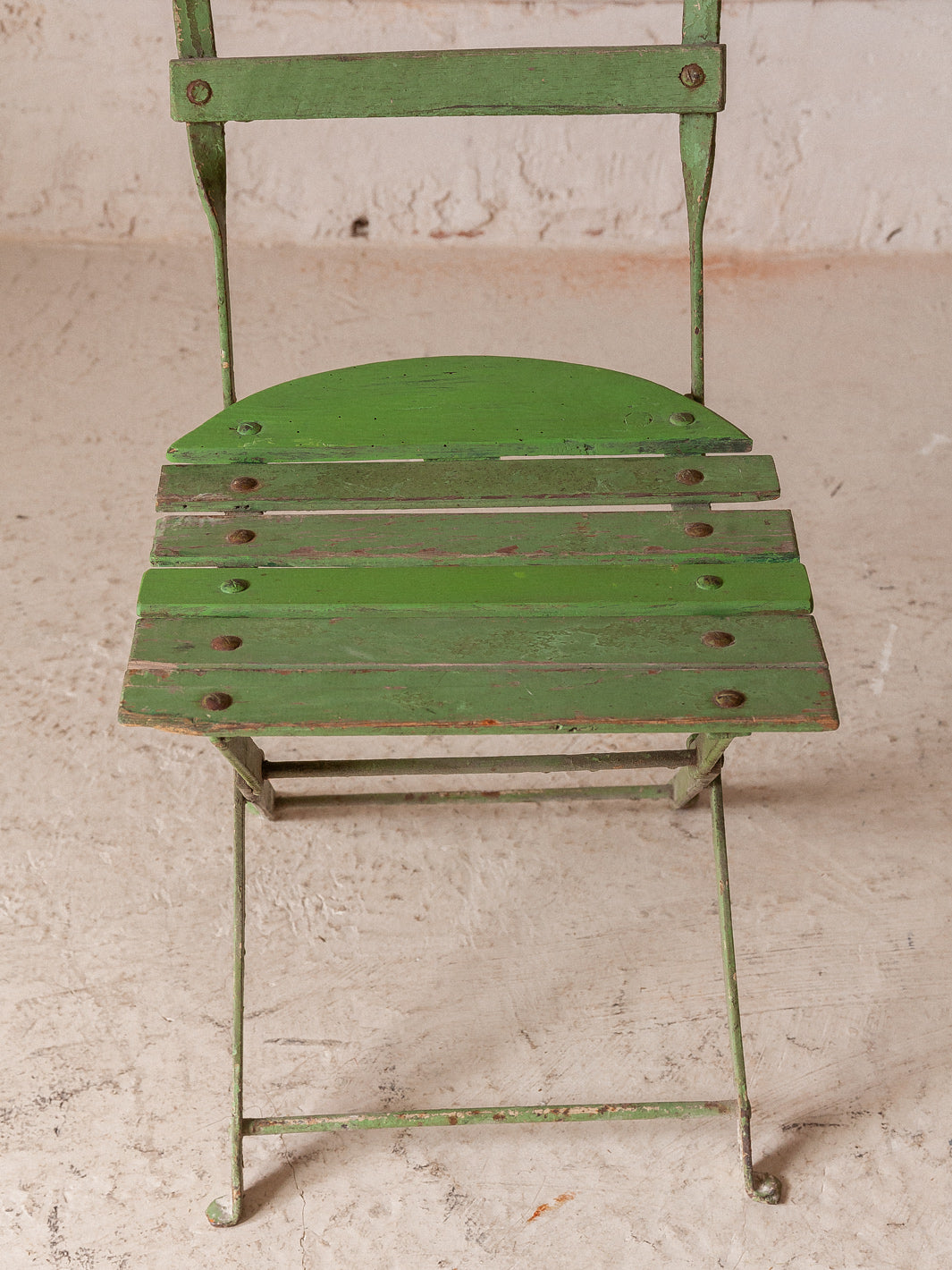 Juego 4 sillas plegables verdes años 60