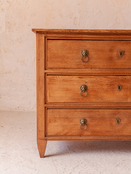 Chest of drawers Directoire chestnut lions XIX