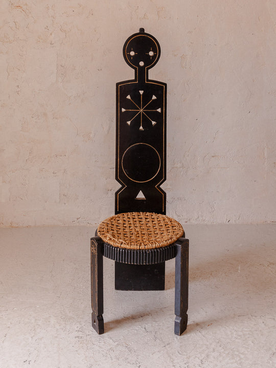 Italian chair African carving from the 70s
