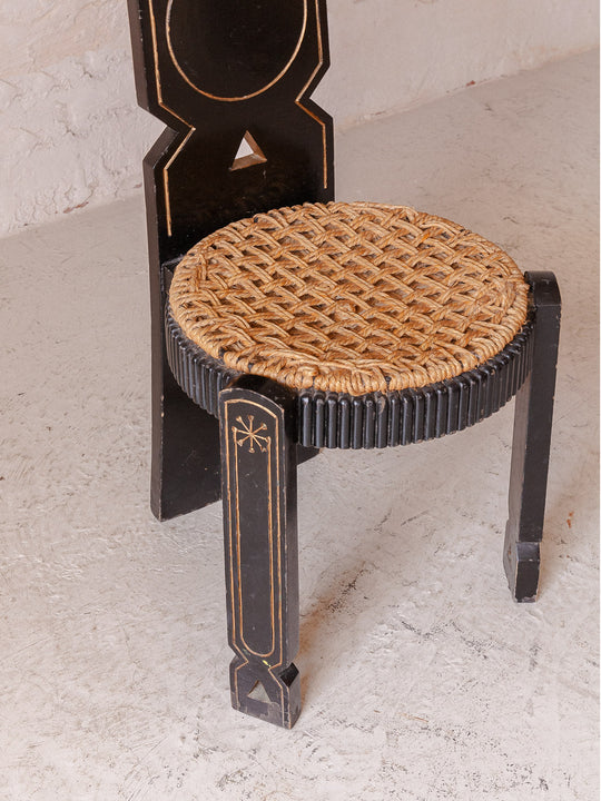 Italian chair African carving from the 70s