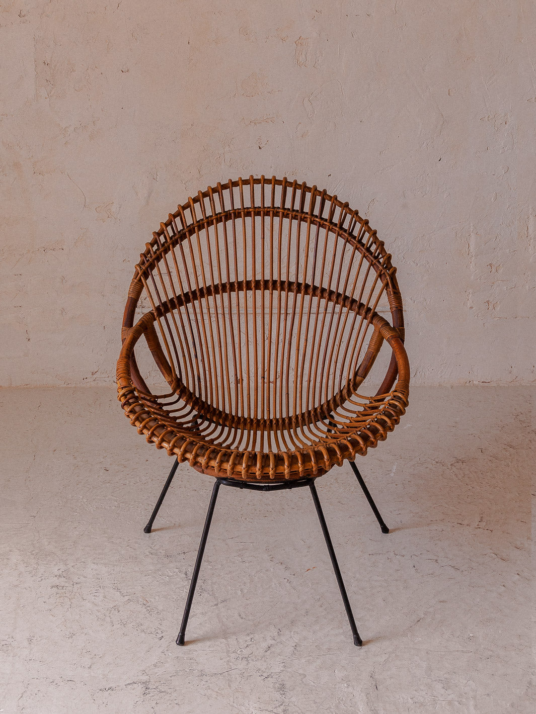 Pair of fauteuils in bamboo des années 60