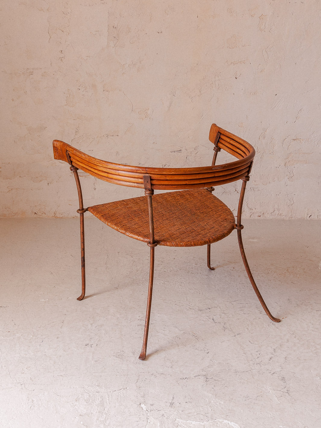Paire de fauteuils en bambou et rotin des années 60