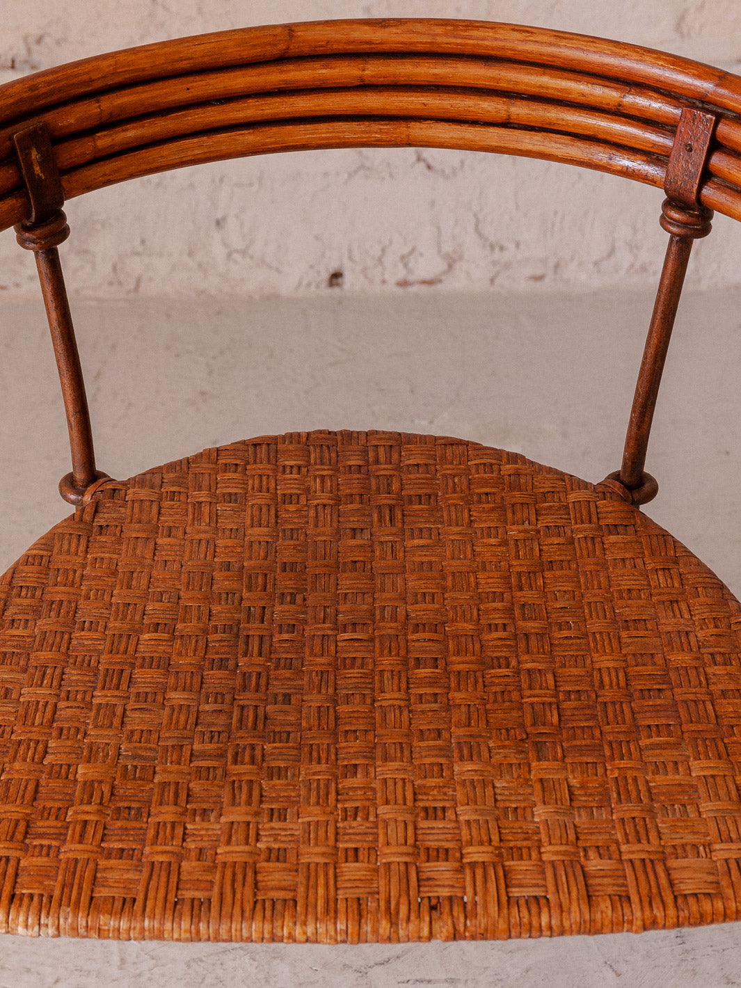 Paire de fauteuils en bambou et rotin des années 60