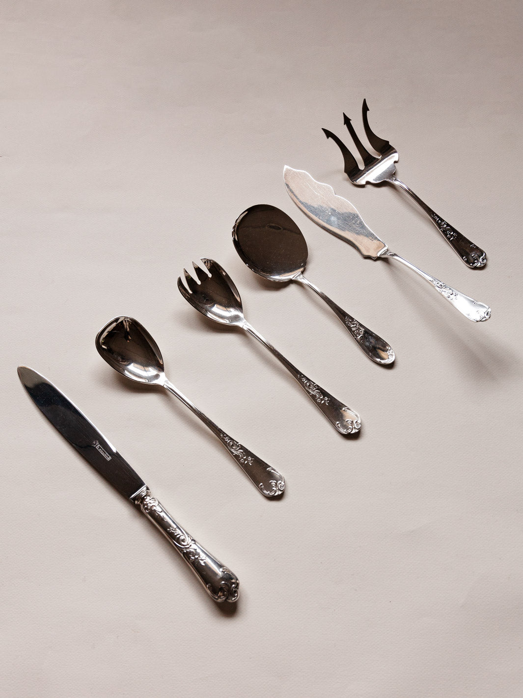 French silver metal cutlery classic Louis XVI 11 people