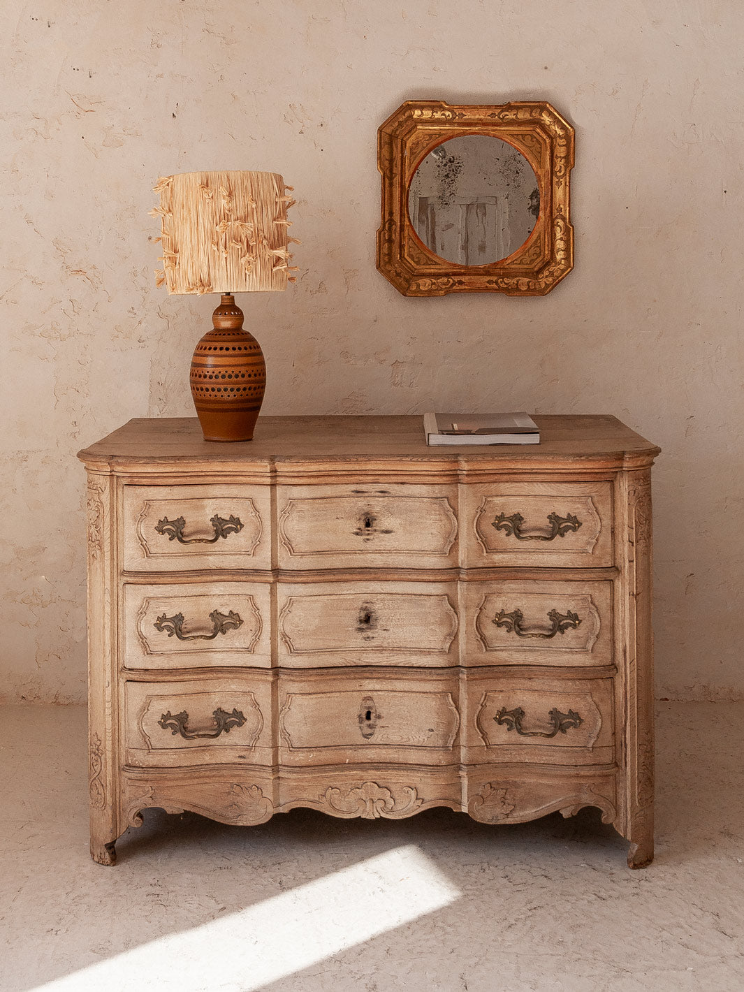 Liege chest of drawers 18th century washed chestnut