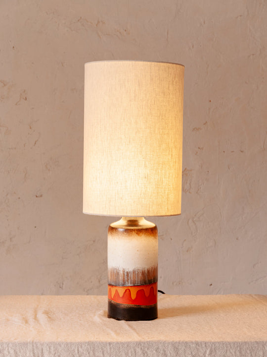 Retro glazed stoneware lamp