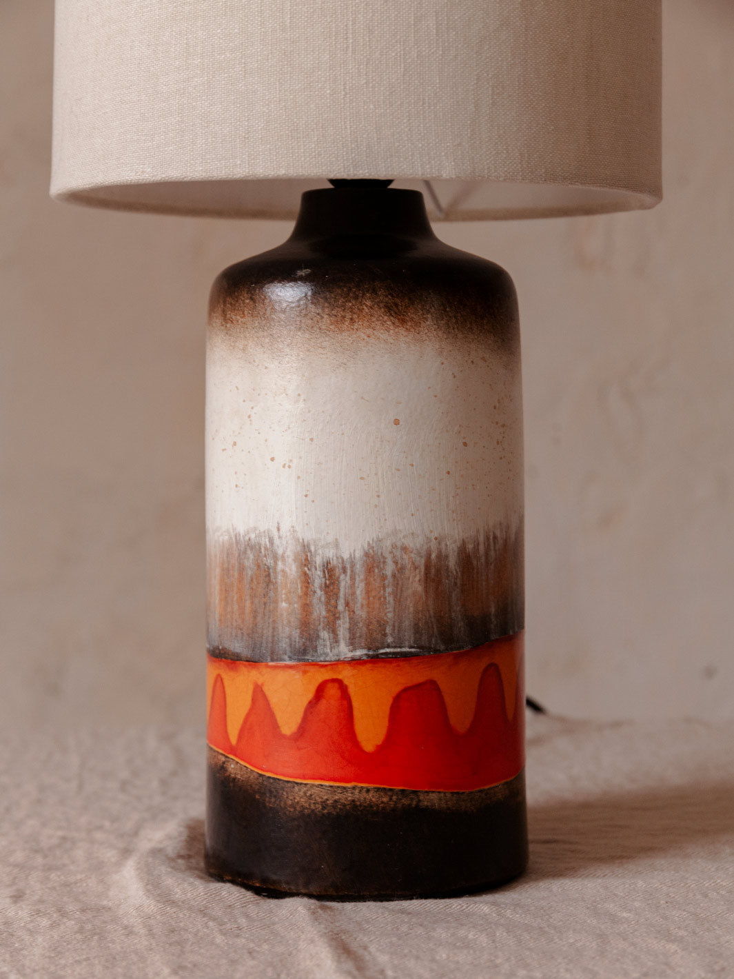 Retro glazed stoneware lamp