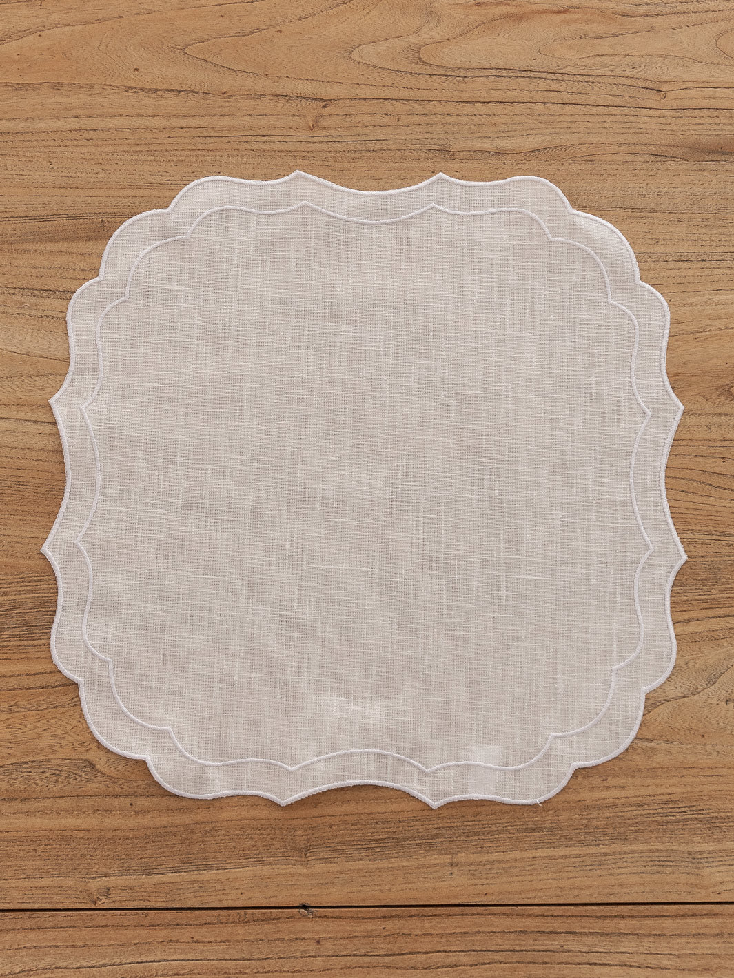 Yvory waxed linen Square placemat