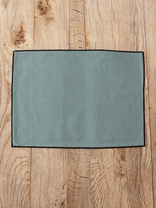 Celadon covered linen placemats