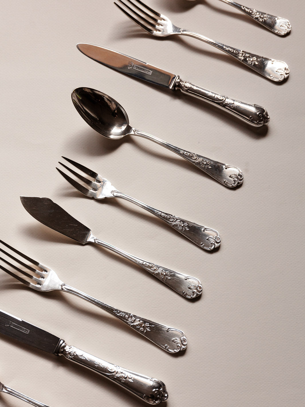 French silver metal cutlery classic Louis XVI 11 people