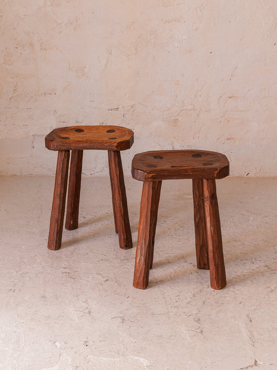 Italian milking stool from the 70s in spruce