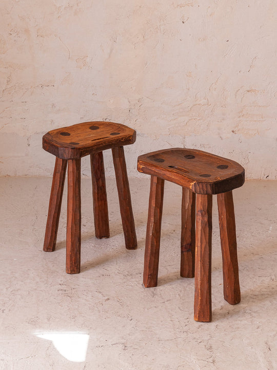 Italian milking stool from the 70s in spruce