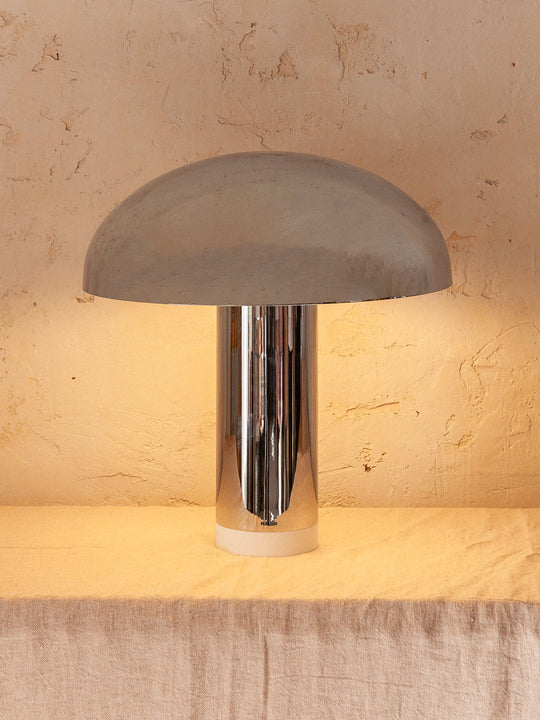 Lamp in anthracite stone with hexagonal abat-jour in line
