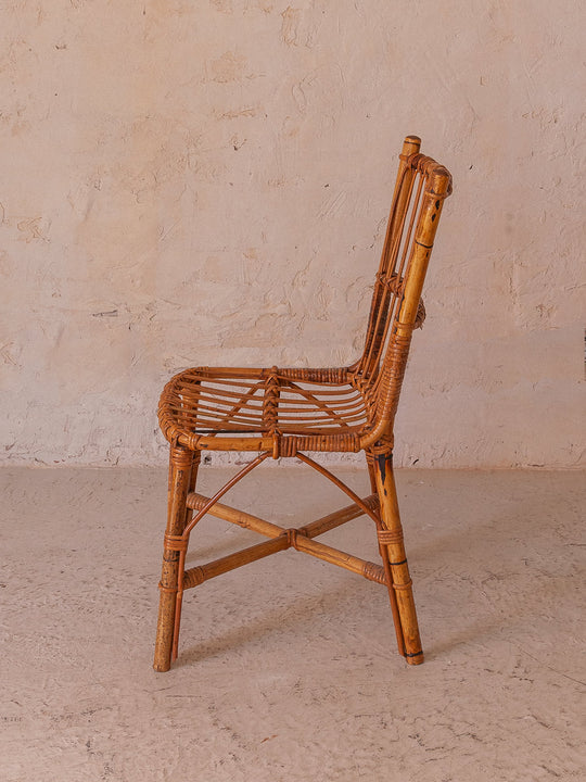Set of 8 bamboo chairs Italy 60s