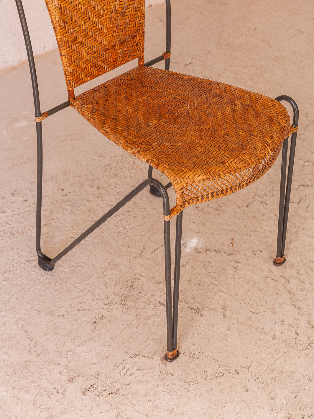 Set of 4 Ferro e Vimini Grederic Weinberg chairs 1950s