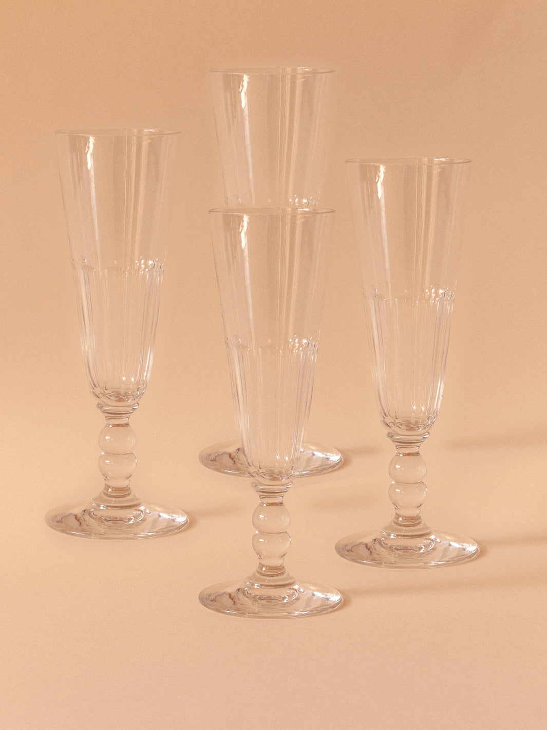 Set of 4 1920s champagne flutes