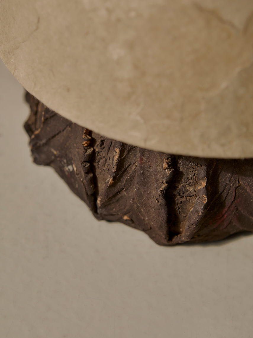 Nam Du Lámpara de mesa lino y cerámica