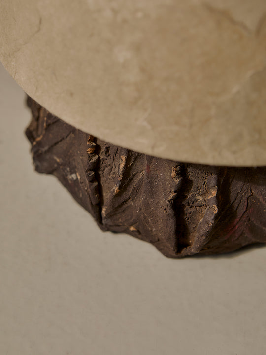 Nam Du Lámpara de mesa lino y cerámica