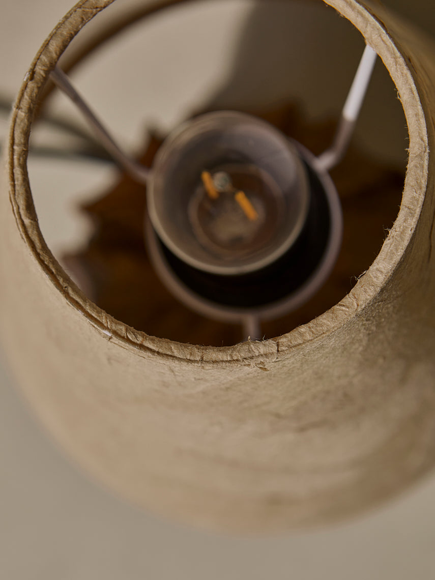Nam Du Linen and ceramic table lamp by Srepokk