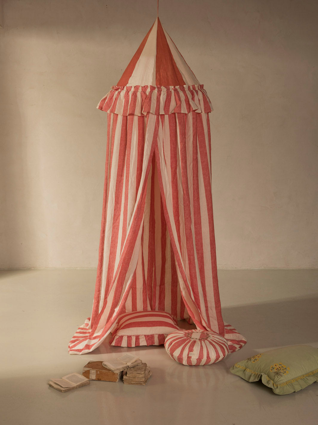Canopee a rayas Sirkus, rojo/crema