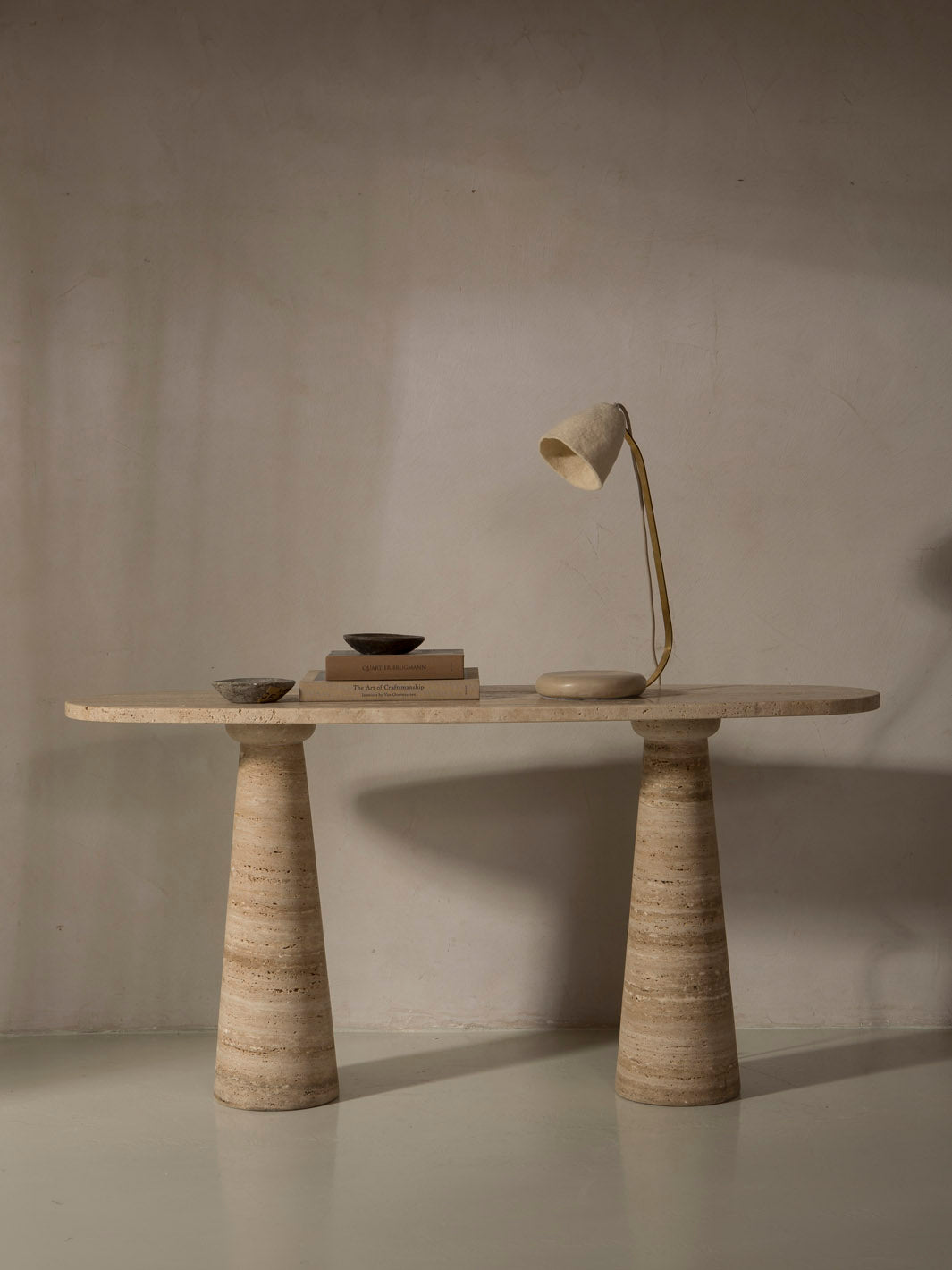 Felt and ceramic table lamp