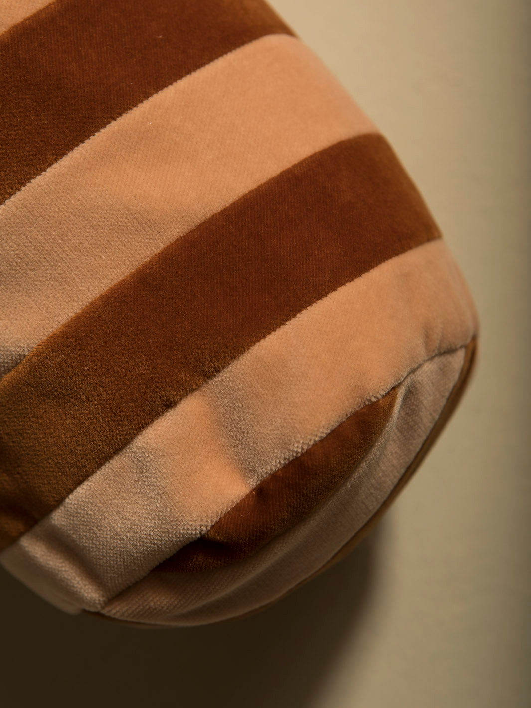 Burnt orange striped roller blind