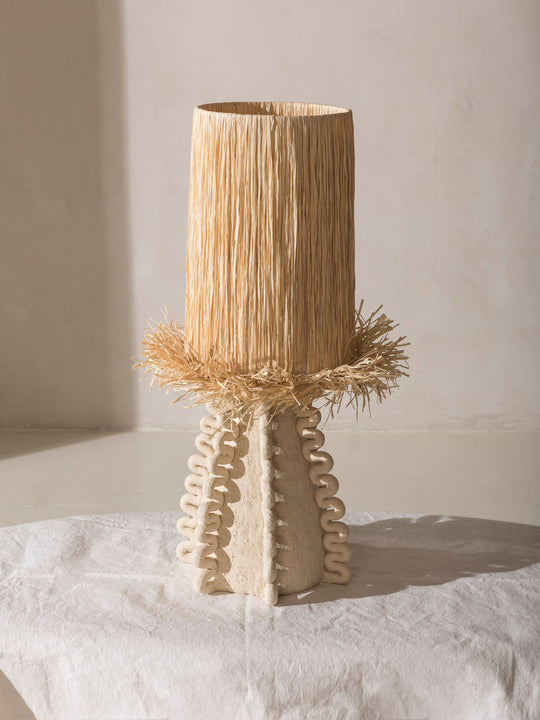 Natural Lamp with Raffia H57cm