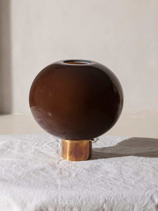 Murano tile and brass table lamp