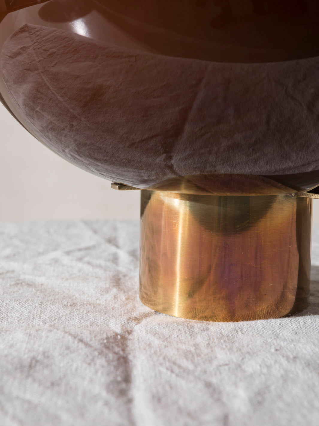 Murano tile and brass table lamp