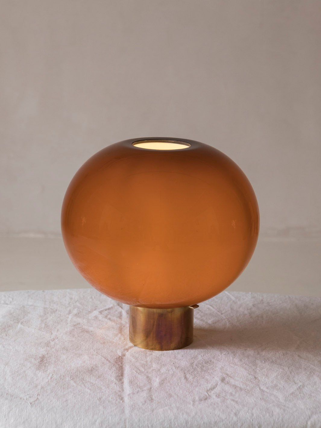 Murano tile and brass table lamp