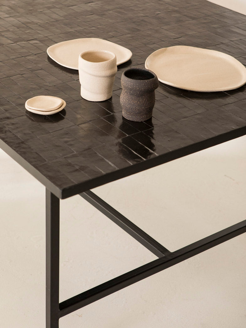 Table à manger Zellige Minimal noir 220x100cm