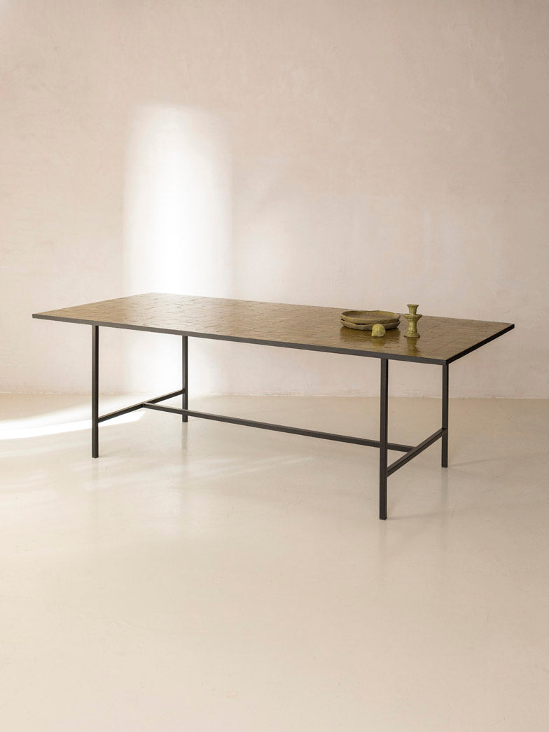 Table Zellige Minimal Vert 220x100x75cm