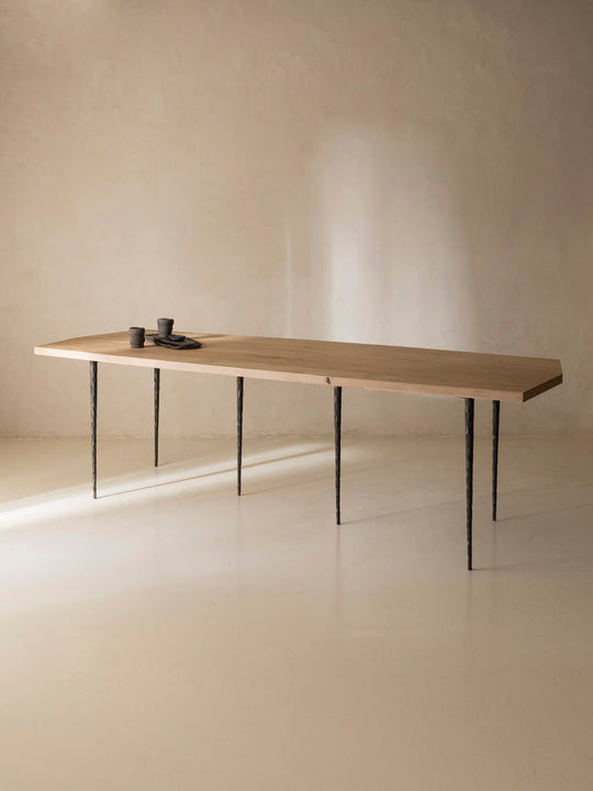 Oak wood dining table 256cm