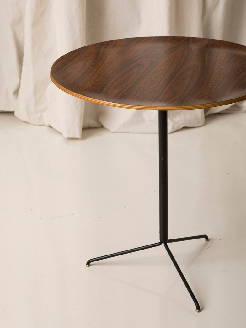Rosewood side table with iron base Italy 70s
