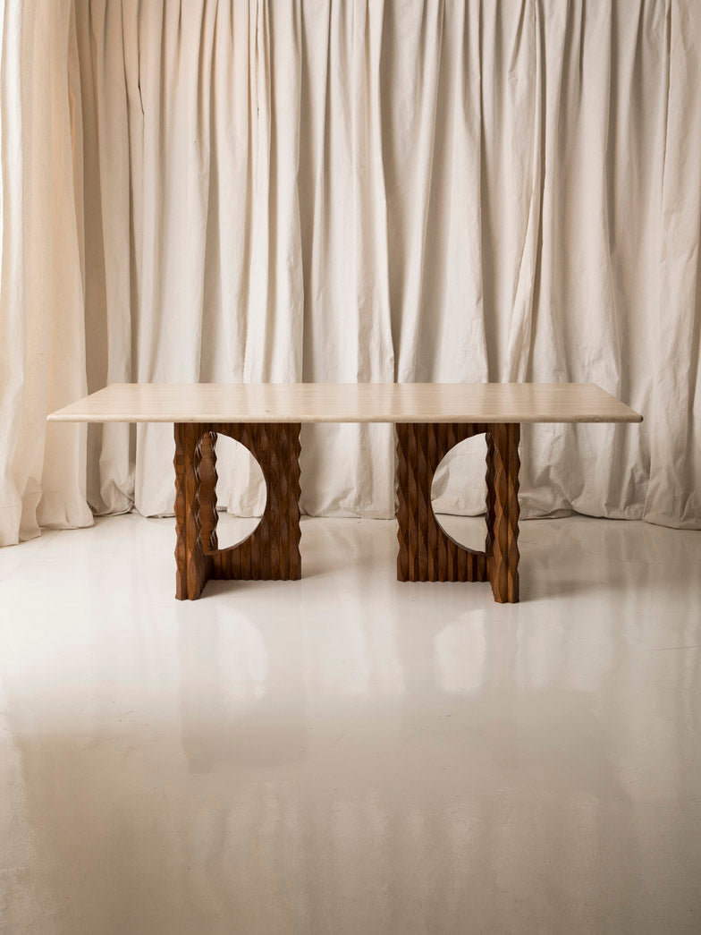 Travertine dining table 220x114cm