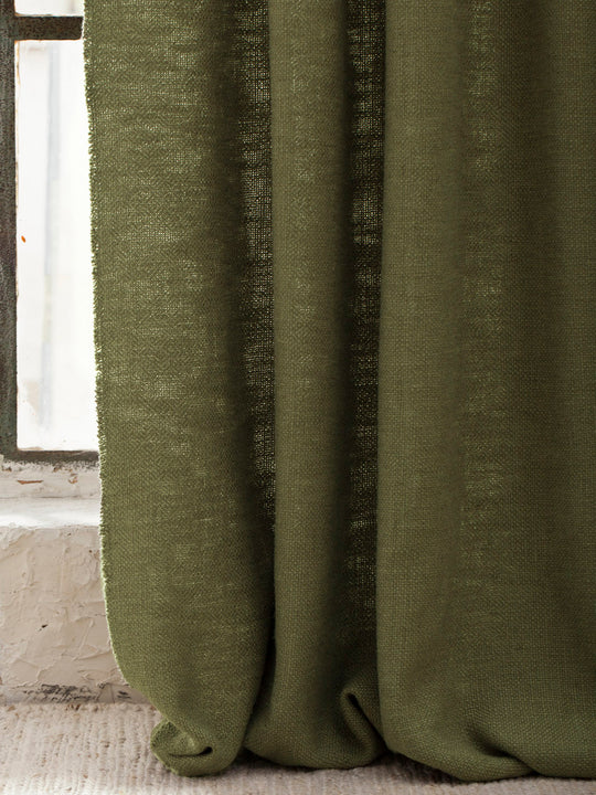 Olive linen California Curtain
