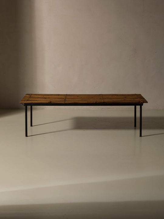 Banco bambú y hierro años 50