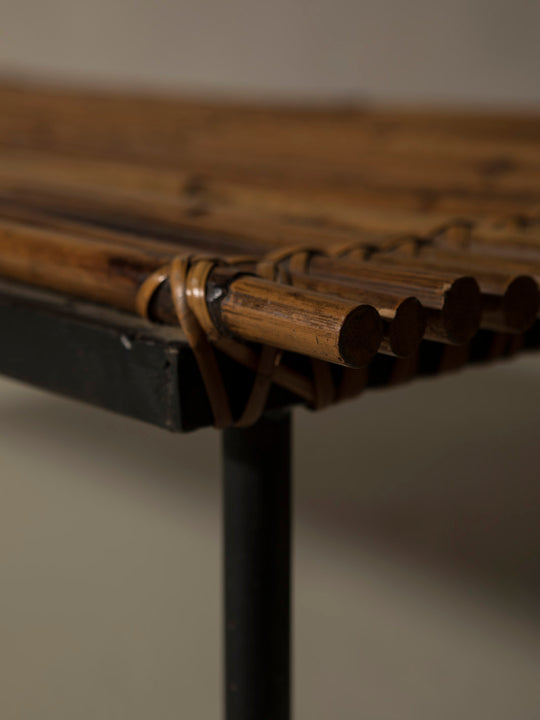 Banco bambú y hierro años 50